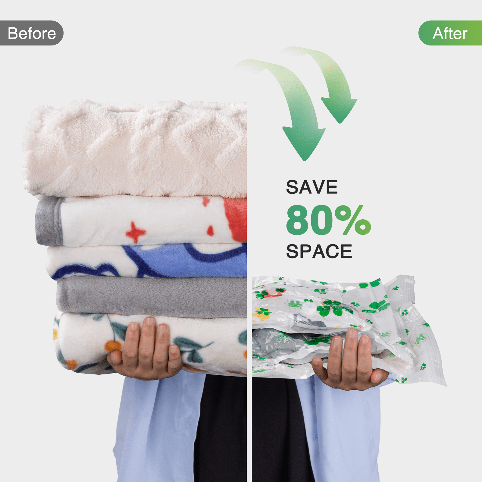 Vodiver vacuum storage bags Save 80% on Clothes Storage Space,Premium  Vacuum Sealer Bag for organizer, Blankets, Bedding, Clothing,Compression  Seal