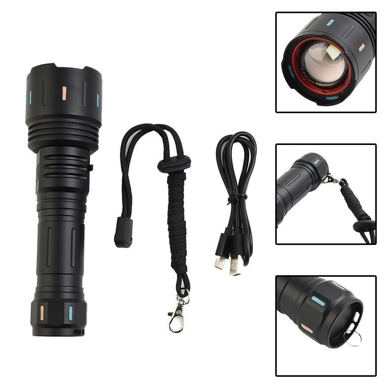 LEP Flashlight With Fluorescent Strong Lighting Outdoor-Adventure USB-C  Charage