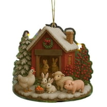 Personalized Chicken Christmas Ornament, 2D Acrylic Farm Ornament for Chicken Lovers, Custom Farmhouse Tree Decor Gift for Farmers, Family & Chicken House Owners