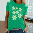 thumbnail image 2 of KIHOUT Nouveau Haut de Mode d'Été pour Femmes 2025, T-Shirt à Manches Courtes à Col Rond Décontracté à Imprimé Floral Vert m, 2 of 5