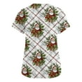 thumbnail image 5 of Garbnen Christmas Scrubs for Women V Neck Short Sleeve Tops for Women Thanksgiving Holiday Nurse Uniforms with Pockets S-5XL, 5 of 5