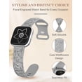 thumbnail image 2 of TOYOUTHS Floral Engraved Watch Band Compatible with Versa 2/Versa/Versa Lite/Versa SE, Soft Silicone Cute Wildflowers Butterflies Sport Laser Watch Strap Replacement Wristband for Women, 2 of 6