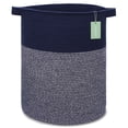 thumbnail image 1 of Cesta de lavandería BOSROTY, tamaño grande, 72 L, para ropa, color azul marino, 1 of 9