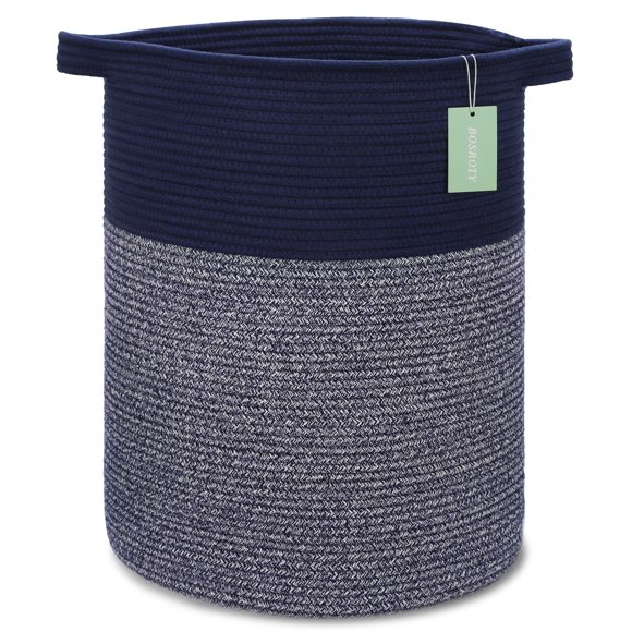 Cesta de lavandería BOSROTY, tamaño grande, 72 L, para ropa, color azul marino