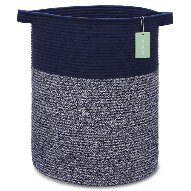 Cesta de lavandería BOSROTY, tamaño grande, 72 L, para ropa, color azul marino