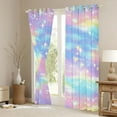 thumbnail image 3 of Homewish Dreamy Galaxy Rainbow Curtains Pack of 2 (42x84 Each) for Kids, Glitter Stars Print Curtains Blackout, Fairy Tale Princess Style Bedroom Curtains, Black Out Curtains Decor, 3 of 6