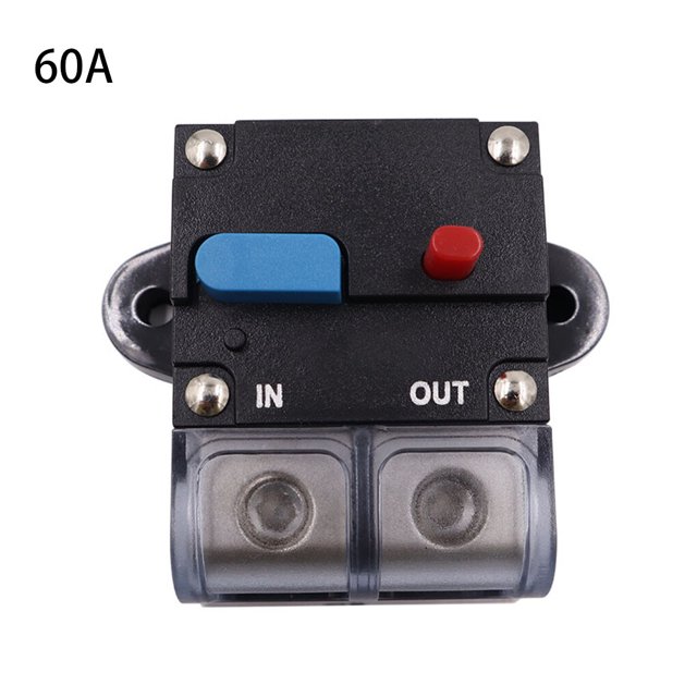 pitrice Plastic Automotive Circuit Breaker Overload Protection High Conductivity Replacement Manual Sound Box Security Fuse Accessories Blue Button 60A