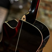 Washburn Deep Forest Burl Grand Auditorium Acoustic Electric Guitar - Black Fade