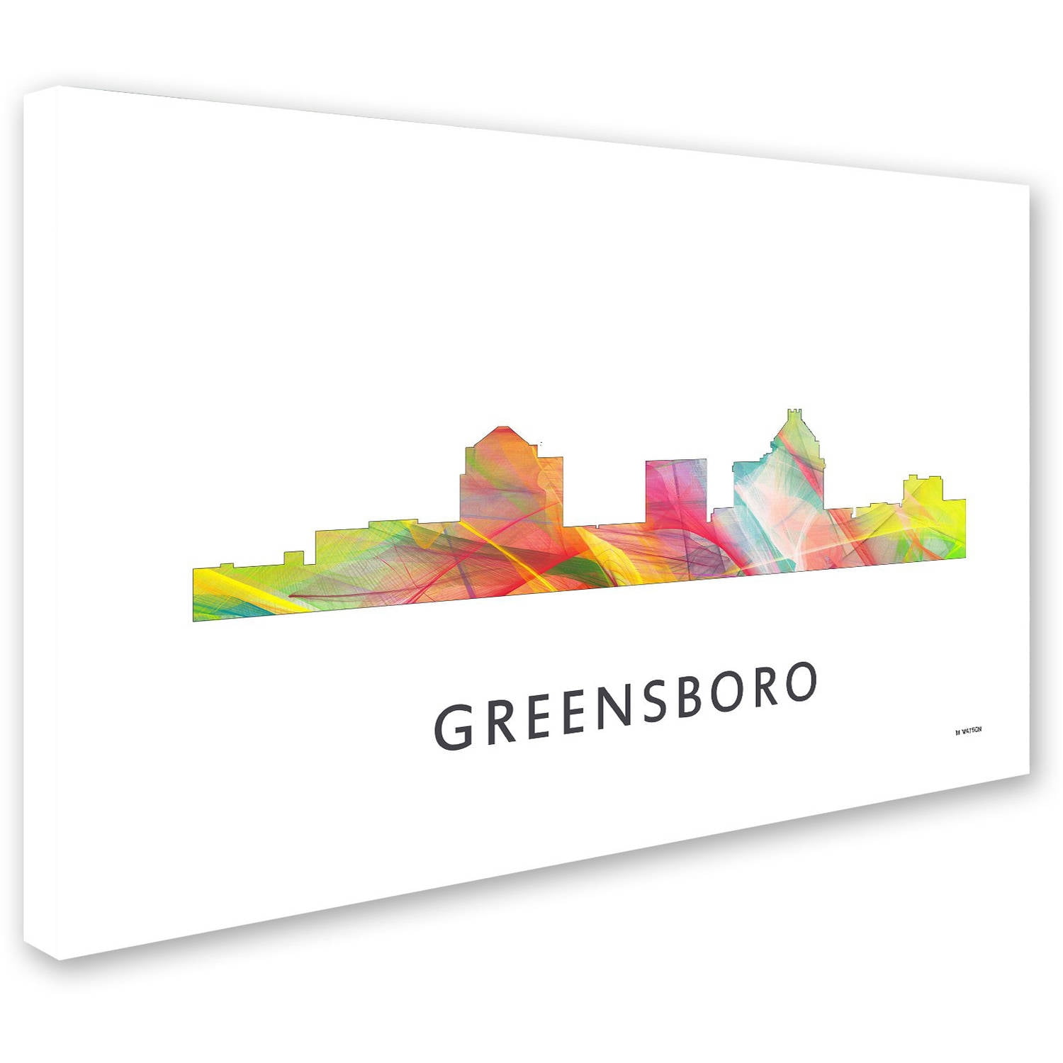 Trademark Fine Art 'Greensboro North Carolina Skyline WB-1' Canvas Art by Marlene Watson