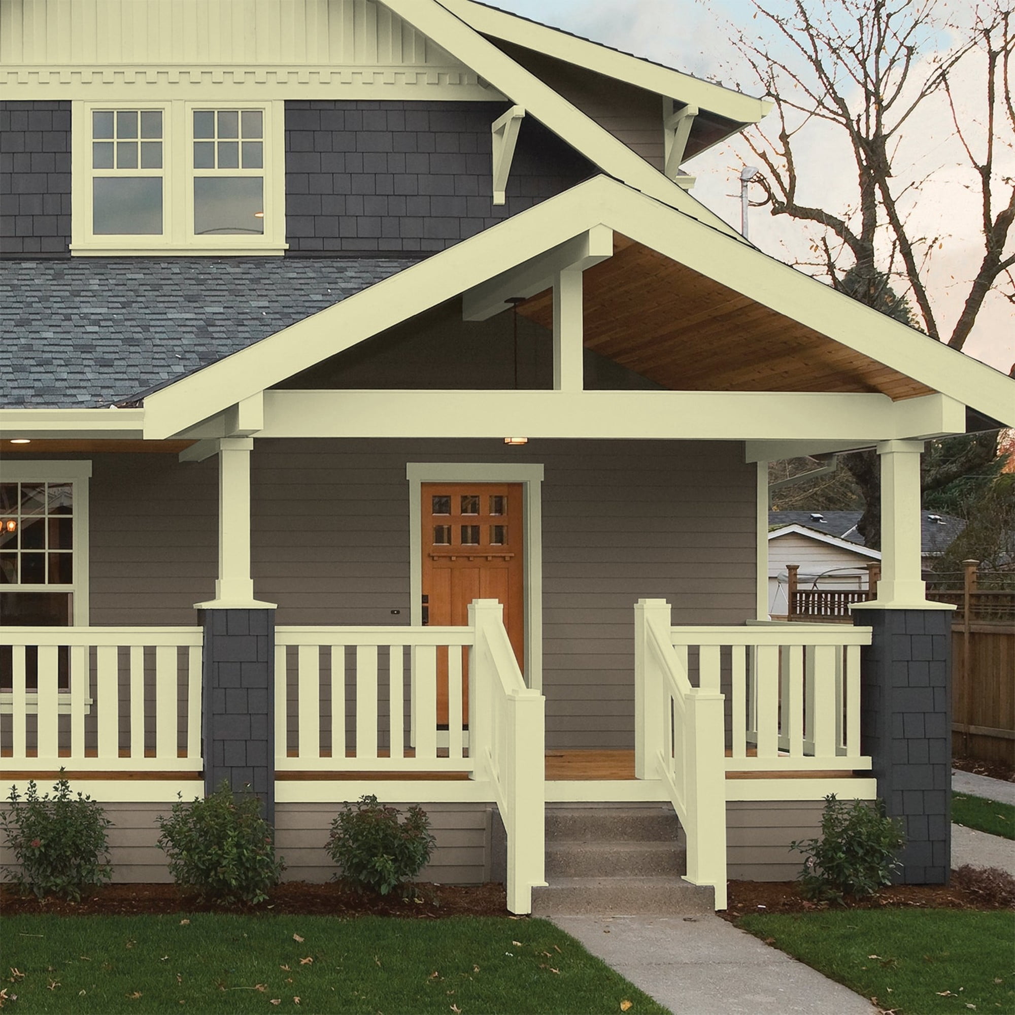 Glidden HEP Misty Moor / Green Semi-Gloss Exterior Paint with Primer, 1 Gallon