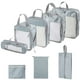 thumbnail image 4 of 8 cubos de embalaje portátiles, organizadores de equipaje, gran capacidad, transpirable y con cremallera visible, neceser, bolsas de almacenamiento de gris Gloria bolsa de almacenamiento, 4 of 8