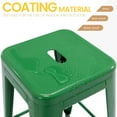 thumbnail image 5 of 24 inch High Barstools Set of 2, Counter Height Metal Bar Stools, Indoor/Outdoor Stackable Bartool Industrial Backless Stools(Green), 5 of 8