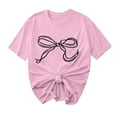 thumbnail image 2 of Wancir Oversized Tshirts for Women Bow Graphic Tees Cute Y2k Tops Crewneck Baggy Short Sleeve Shirts Teens Girls Summer Tops, 2 of 4