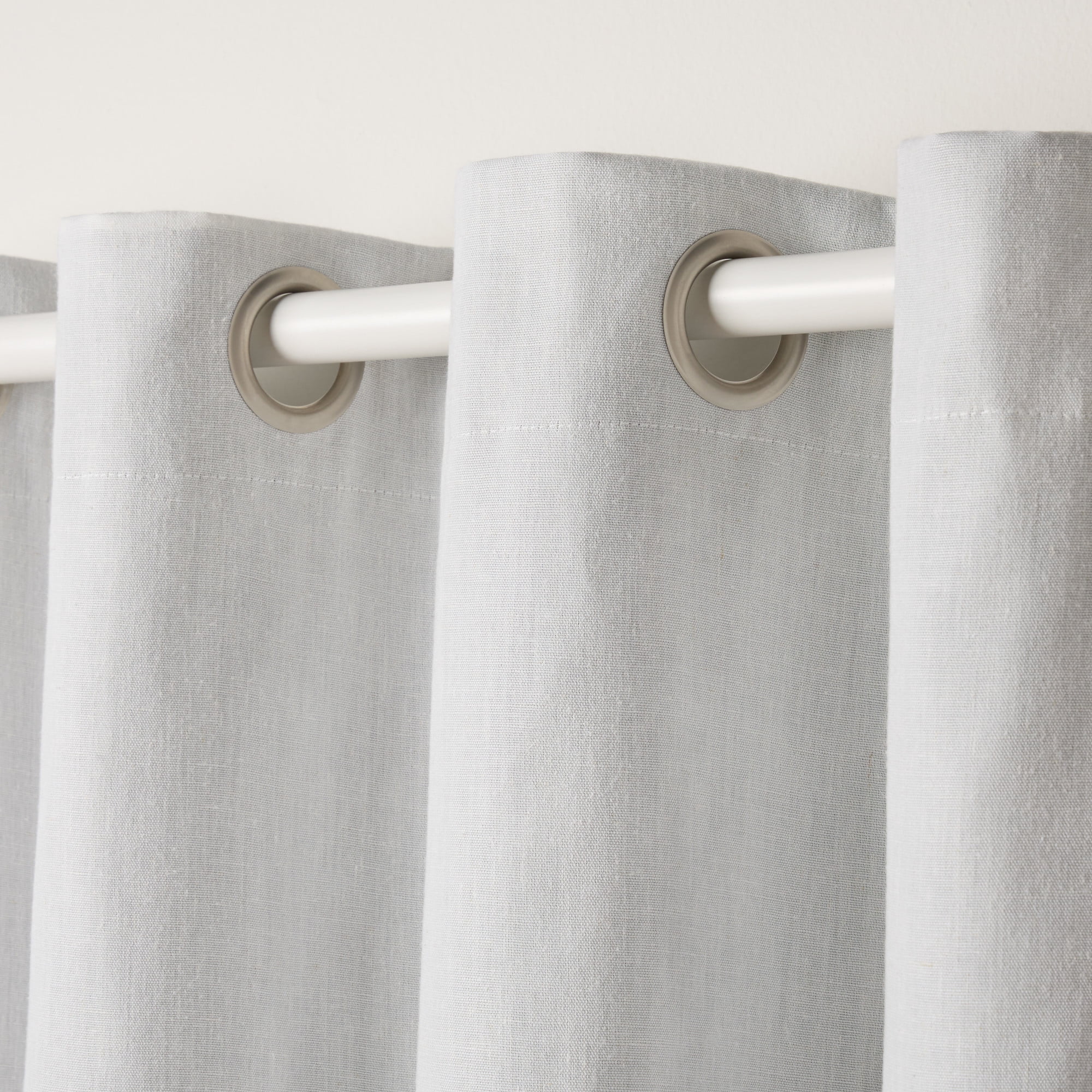 TOWN & COUNTRY BASICS Bertram Solid Linen Texture Indoor Curtains, Room Darkening with Energy Efficient Lining, Grommet Top, 2-Pack Set, Ivory, 50"x63"
