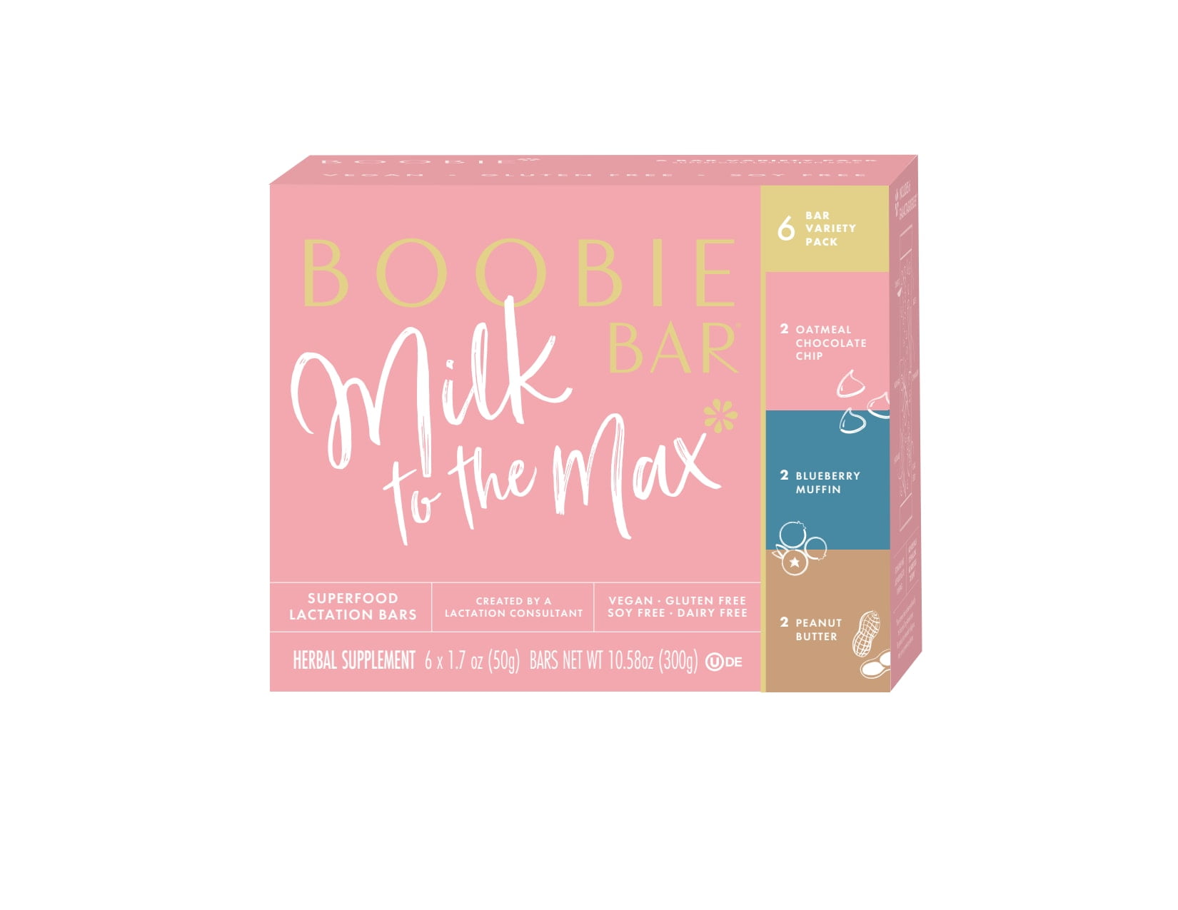 Boobie Bar, Superfood Breastfeeding Bars, Variety Pack, (1.7 Ounce Bars