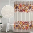 thumbnail image 5 of Orange Red Leaves Fall Shower Curtain, Waterproof Shower Curtains for Bathroom, Autumn Botanical Thanksgiving Washable Fabric Bathtub Curtain Set Bath Decor with 12 Hooks Standard 72"x72", 5 of 8
