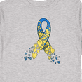 thumbnail image 4 of Inktastic Down Syndrome Awareness Blue and Yellow Hearts Ribbon Boys or Girls Long Sleeve Toddler T-Shirt, 4 of 5