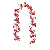 Moocorvic 6.56ft Red Berry Christmas Garland, Artificial Garland Christmas Fireplace Decoration Indoor Outdoor Winter Holiday New Year Decor