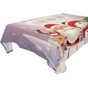 SKYSONIC Christmas Snowman Tablecloth Waterproof Washable Polyester Square Table Cover Durable Tablecloth for Kitchen Dining Table Party Decor (60 X 60 Inch)
