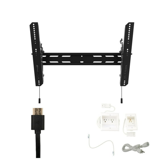 Kanto PT300 Tv Mounting package W/ DUAL outlet thru wall power kit And HDMI Cable