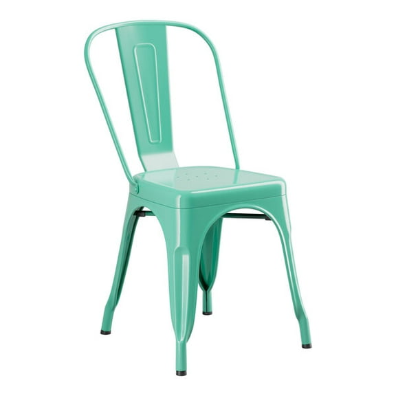 Cafe Style Stackable Aquamarine Metal Restaurant Dining Chair For Indoor or Outdoor Use