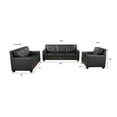 thumbnail image 3 of Golden Furniture 3 PCS Faux Leather Sofa Couch Set, Black Living Room Set with Sofa, Loveseat and Chair, 3 of 9