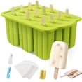 thumbnail image 1 of Moldes para helados MEETRUE, 12 piezas de silicona, con palitos y cepillo, 1 of 7