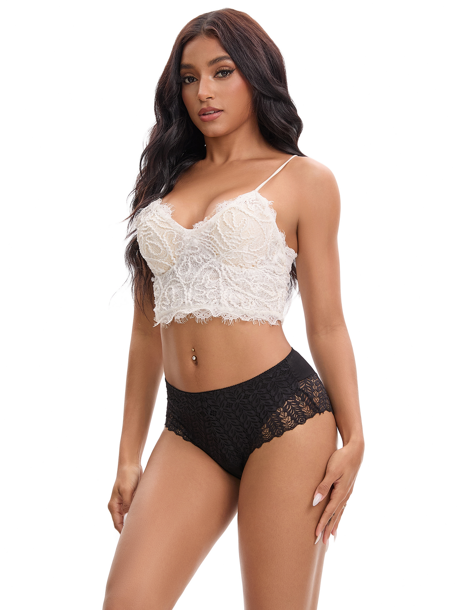 Unique Bargains Mid Rise Breathable Lace Underwear Briefs XL Black