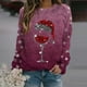 thumbnail image 3 of Suéteres navideños para mujer, suéter negro holgado con estampado de cabeza de ciervo y copos de nieve, suéter de manga larga con capucha para otoño, ropa de calle de gran tamaño, 3 of 5