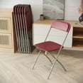 thumbnail image 3 of BizChair Folding Chair - Red Plastic - 6 Pack 650LB Weight Capacity, 3 of 17