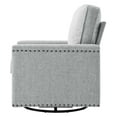 thumbnail image 4 of Armchair Accent Swivel Chair, Fabric, Light Grey Gray, Modern Contemporary Urban Design, Living Lounge Room Hotel Lobby Hospitality, 4 of 7