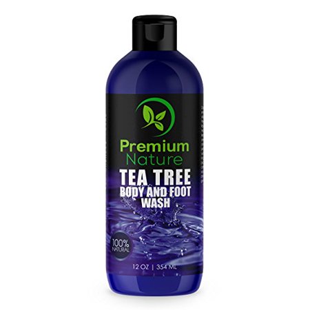 Essential Oils Gel Cleanser - Tea Tree Oil 12 oz Antifungal Body & Foot Wash Kills Bacteria and Relieves Dryness, Itchiness, Athlete?s Foot, 100% Natural, By Premium Nature