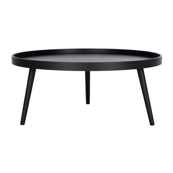SAFAVIEH Fritz Modern Round Tray Top Coffee Table, Black