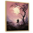 thumbnail image 2 of Designart "love Couple At Pink Sunset" Romantic Landscape Floater Framed Canvas Print, 2 of 7
