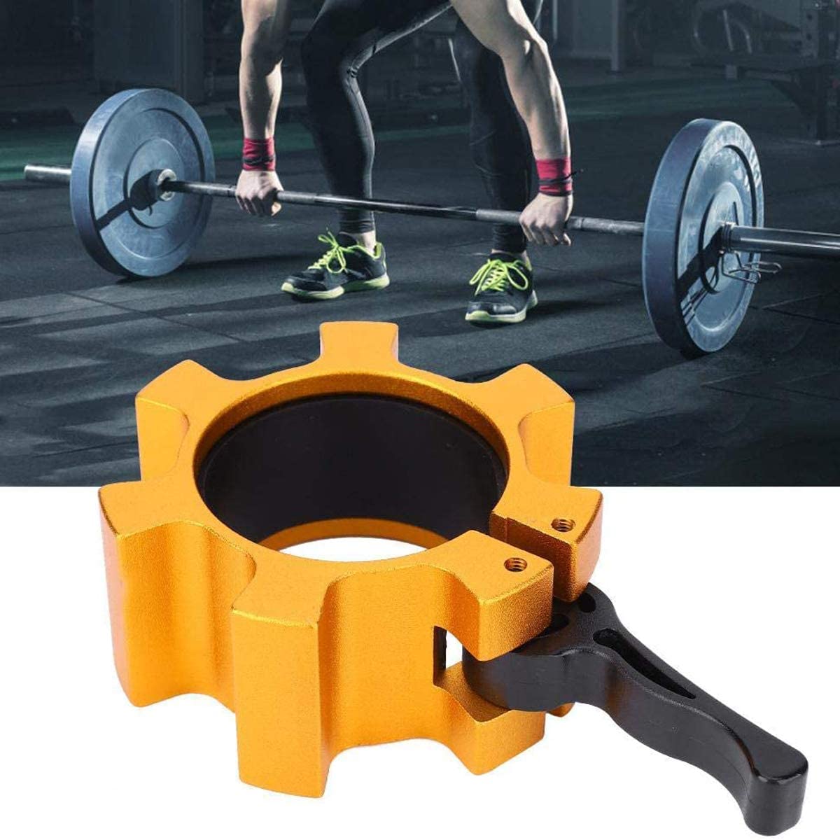 Olympic Barbell Clamps Collars 2 inch Size-Quick Release Pair of Locking 2 Pro Standard Weight Bar Plate Locks Collar Clips Great for Gym Crossfit Wrokout Muscle Fitness Training