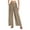 Khaki, variant on hotojiny Palazzo Pants for Women Wide Leg Baggy Trousers Elastic High Waisted Casual Beach Pants with Pockets Knot