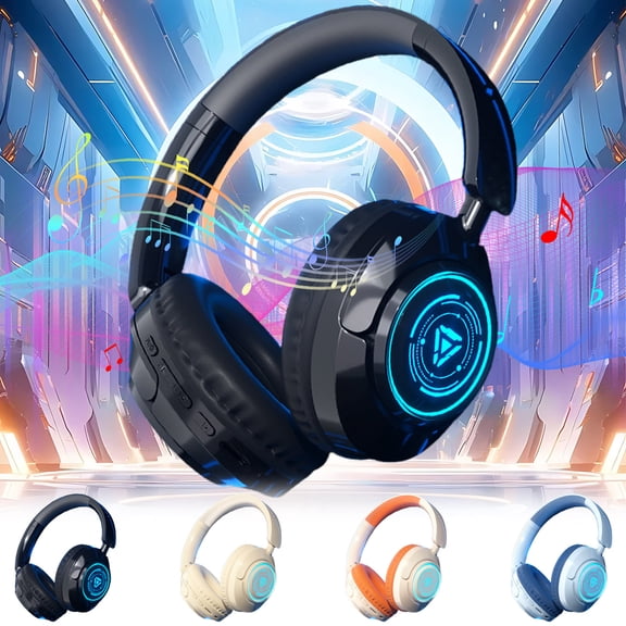 Wireless Bluetooth Headphones Over-Ear Headphones For Sports Gaming Headphones With Microphone Headphones Wireless And Noise Canceling Headphones Black