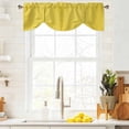 thumbnail image 3 of Yellow Burlap Texture Tie Up Valance Curtains for Windows, Kitchen Curtains Window Treatments, Farmhouse Vintage Yellow Short Window Shades Valances for Bedroom Bathroom Cafe 54"x18", 3 of 8