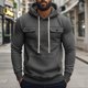 thumbnail image 4 of pstuiky camisas de manga larga para hombre, Blusa de moda para hombre, de color liso, con capucha, manga larga, cordón ajustable y botones en los bolsillos. camisetas de hombre m, 4 of 9