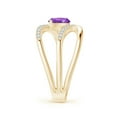 thumbnail image 3 of ANGARA Natural Diagonal Marquise Amethyst Ribbon Shank Ring in 14K Yellow Gold for Women (Size-10x5mm) | February Birthstone, Birthday, Anniversary, Jewelry Gift for Women | Natural Amethyst Ring, 3 of 9