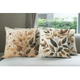 thumbnail image 3 of Ambesonne Leaf Print Throw Pillow Cover 4 Pack, Rustic Autumnal Dots, 20", Brown Caramel and Taupe Grey, 3 of 4