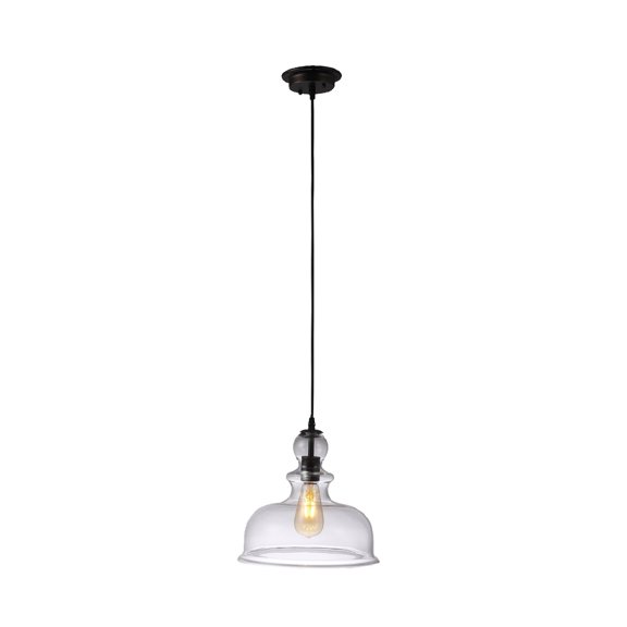 Chloe Lighting Tilian 1-Light Glass Metal Ceiling Pendant in Oil Rubbed Bronze