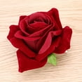 thumbnail image 2 of EeaseMX Horquilla 2 en 1 con flor de rosa artificial grande, broche de flores para mujer para fiesta (rojo vino), 2 of 8