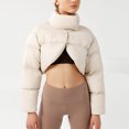 thumbnail image 1 of Pntutb Moda para Mujer Cuello Alto Color Sólido Cardigan Grueso Abrigo Corto De Algodón Selecciones De Flash Pntutb Pntutb-6329, 1 of 9
