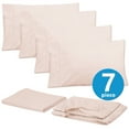 thumbnail image 2 of Sweet Home Collection 1500 Series Bed Sheets - Extra Soft Microfiber Deep Pocket 7pc Sheet Set - Pale Pink, Split King, 2 of 2