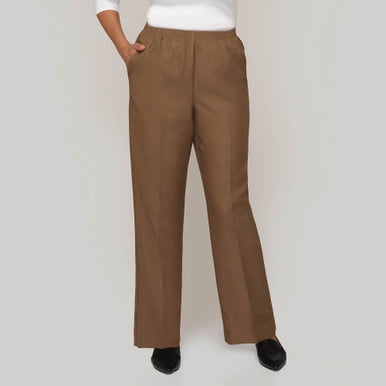 Alfred Dunner Womens Classic Signature Fit Textured Trousers With All-Around Elastic Waistband