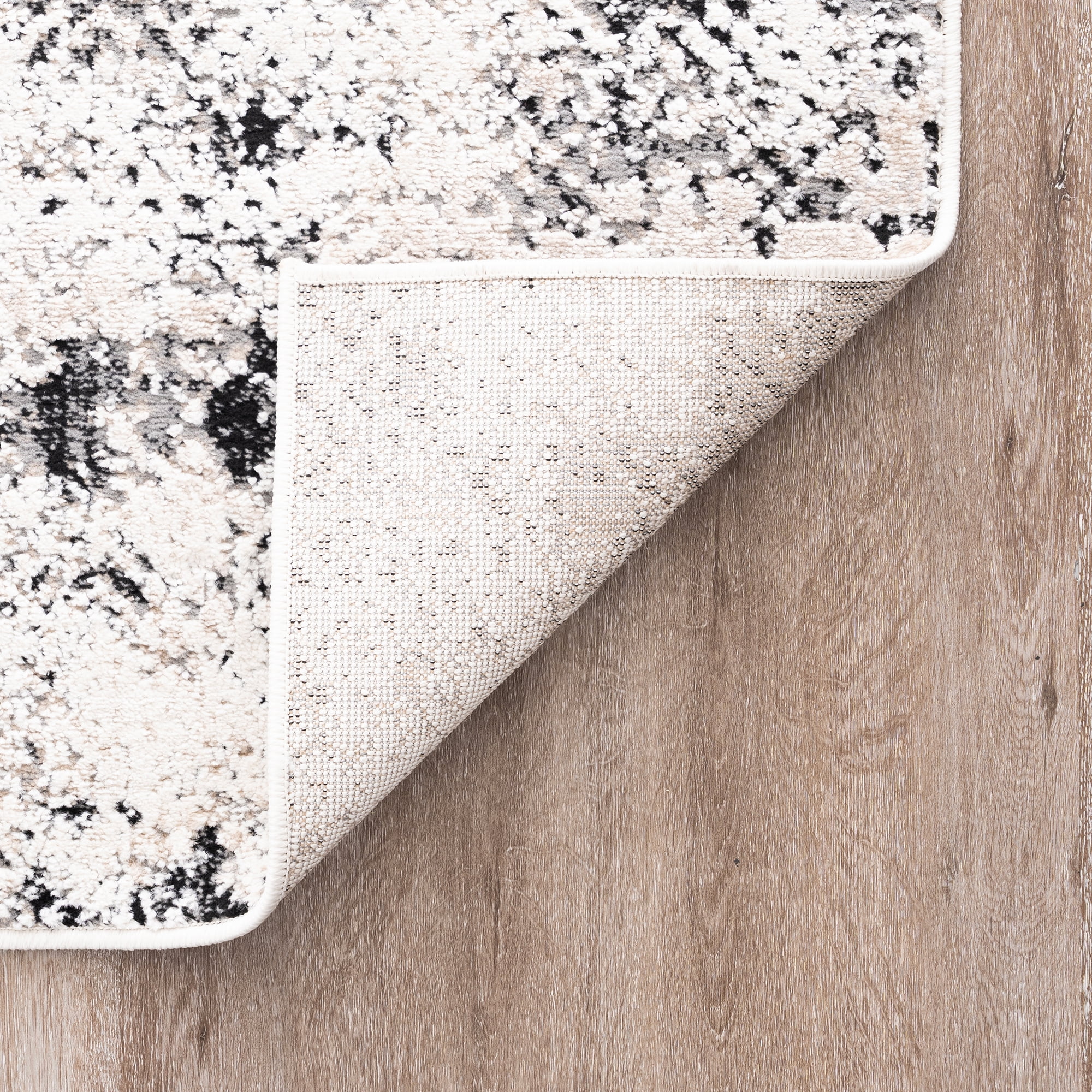Alpha Contemporary 2' x 3' Beige and Gray Polyester Indoor Area Rug