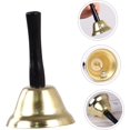 thumbnail image 2 of 2pcs Wooden Handle Rattle Wedding Ringer Brass Bells Church Hand Bells Cow Bell Hand Sleigh Bell Hand Call Ringing Bell Metal Hand Bell Hand Call Bell Dinner Party Wood, 2 of 5