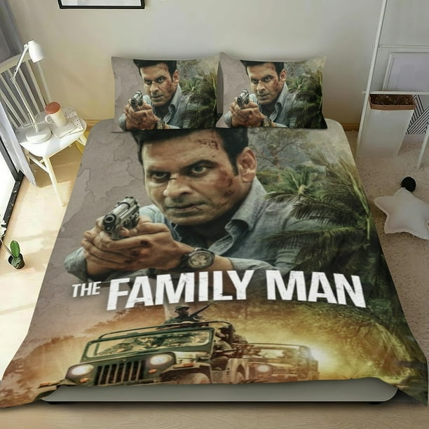 El Hombre de Familia Conjunto de sábanas temático, trío de piezas, cómodo y amigable con la piel, diseño único, regalo de decoración para el hogar para familiares, amigos y fans,135cm *200cm