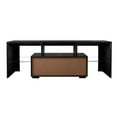 thumbnail image 6 of Low TV Stand for Flat TV 40-55 inch, Modern Living Room Bedroom Console Table with LED RGB Lights Storage Drawer & Shelves Cabinet, Black 51.2x13.8x17.7inch, 6 of 8